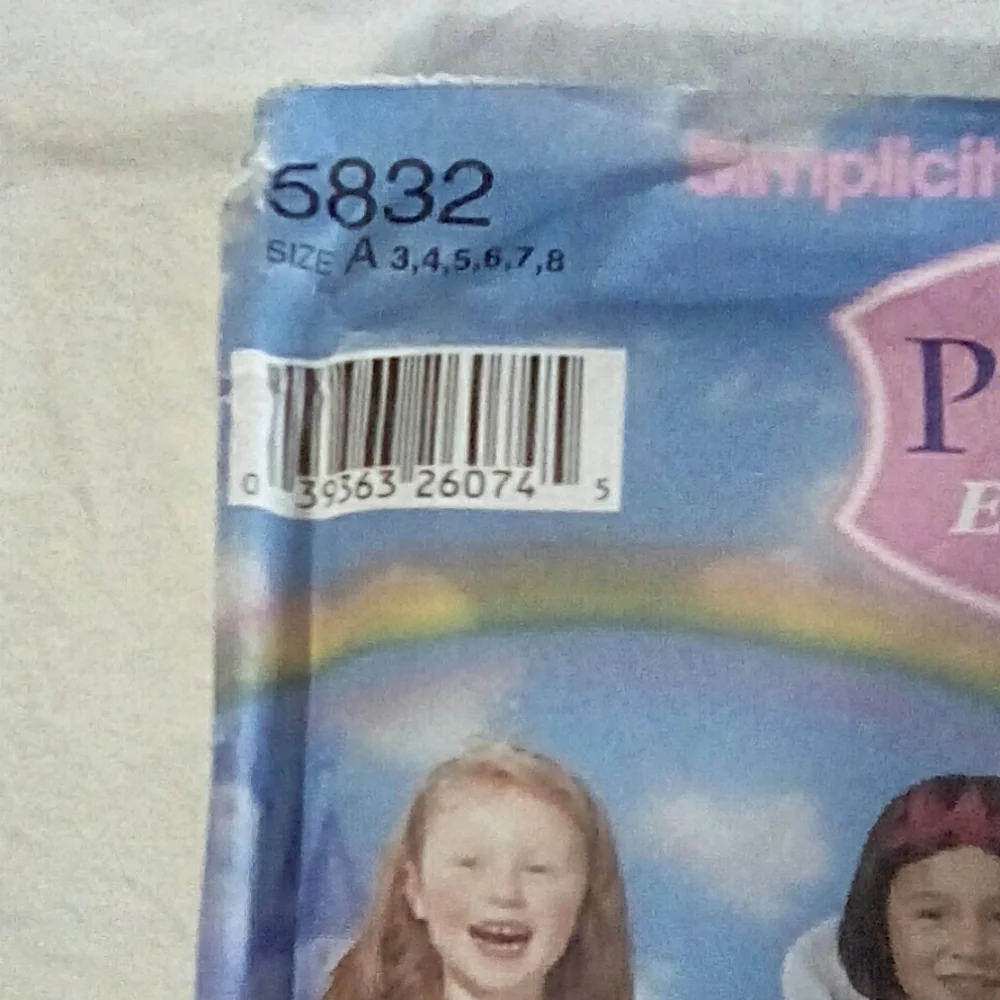 Simplicity 5842 Disney Princess Easy-toSew sz 3-8